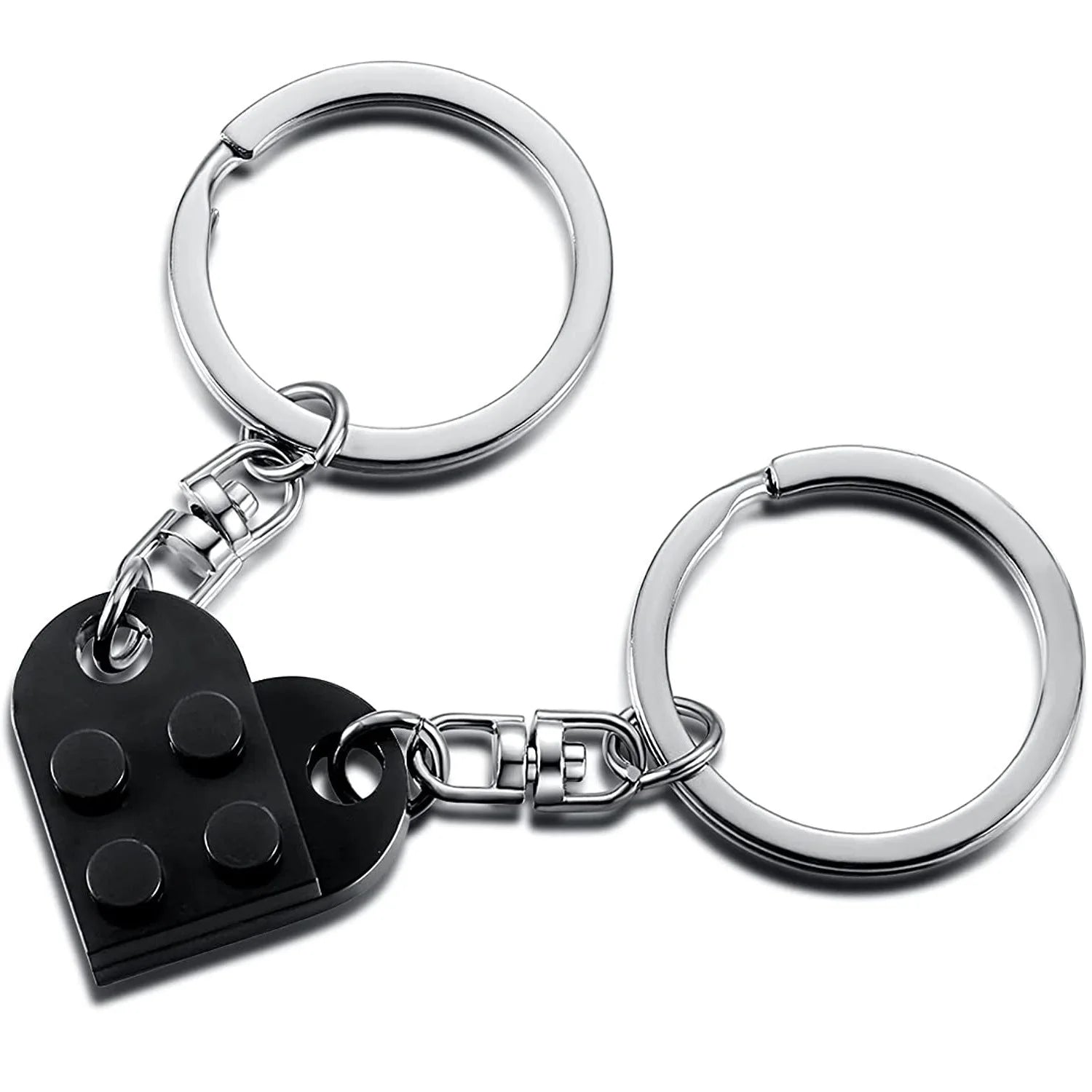 2 PCS/SET Valentine's Day Gift Acrylic Building Block Pendant Keychain Key Ring Accessories Puzzle Pieces Lover Key Chain