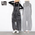 OEM ODM Hot Selling Women Streetwear Jeans Overalls Sleeveless Black Loose Casual Denim Jumpsuits