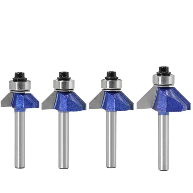 High Quality 6mm Shank Carbide TiCN Coated Router Bit 45 Degree Chamfer Bevel Edging Wood Cutting Tool HRC 45-65 Customizable