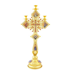 HT Customized Church Standing Crucifix Cross CandleHolder in the Top Orthodox Alloy Crucifix Statue Church Cross