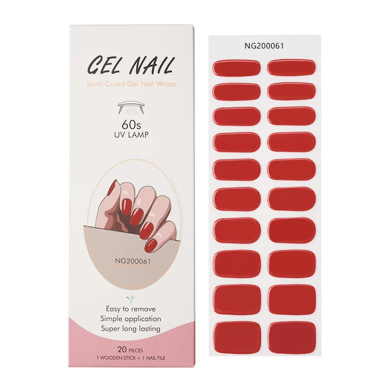 Huizi Huizi Factory Nail Sticker Factory  Hot Sale New Design Semi Cured Uv Gel Nail Stickers