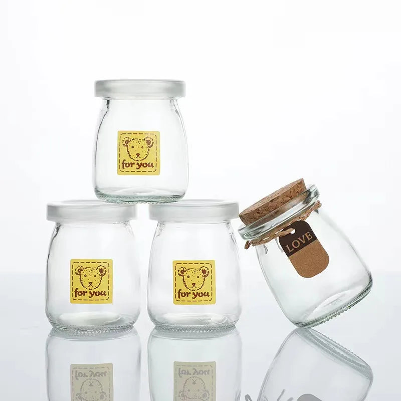 100ml 150ml 200ml Pudding Glass Jar for Jelly Honey with Cork