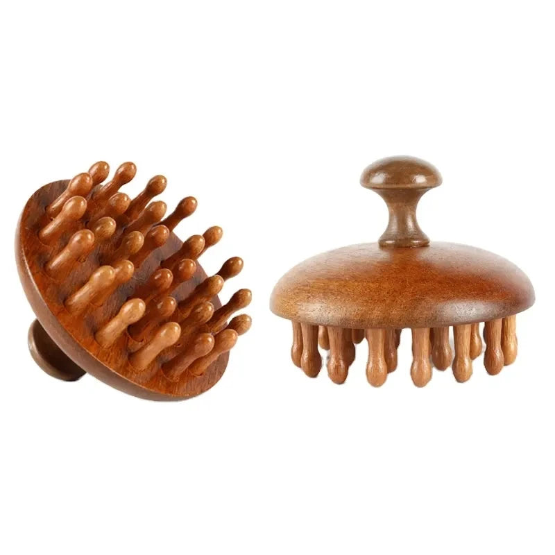 Scalp and Meridian Massage Comb Round Wide-tooth Long Hair Curling Comb Simple Durable for Home Head Body Massager