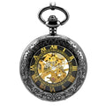 Big Glass Hand Wind Mechanical Watches Transparent Manual Roman Mechanical Pocket Watches