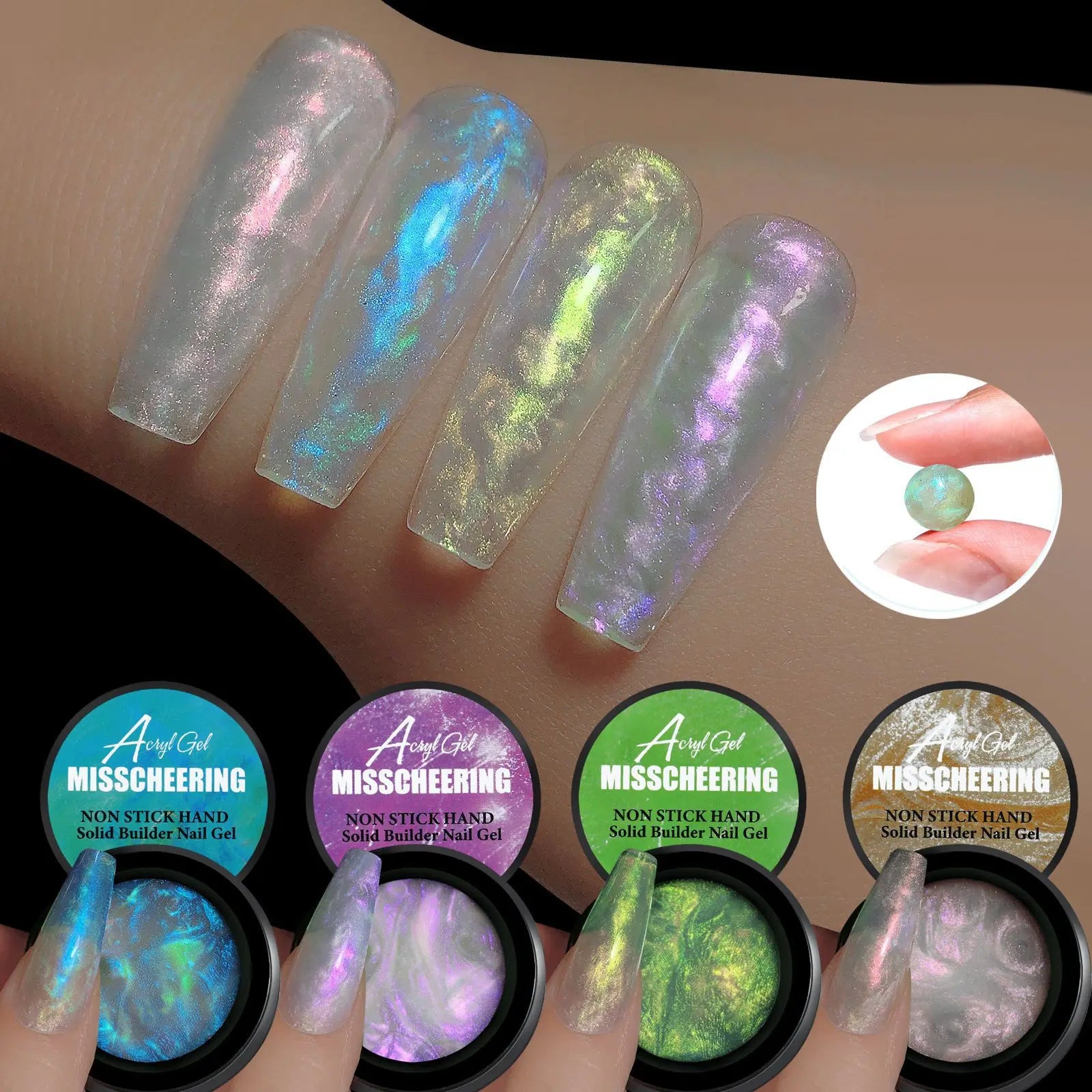 Misscheering Non Stick Aurora New Nail Art Quick Nail Polish Gel Removable Painless UV Led Nail Gel 15ml