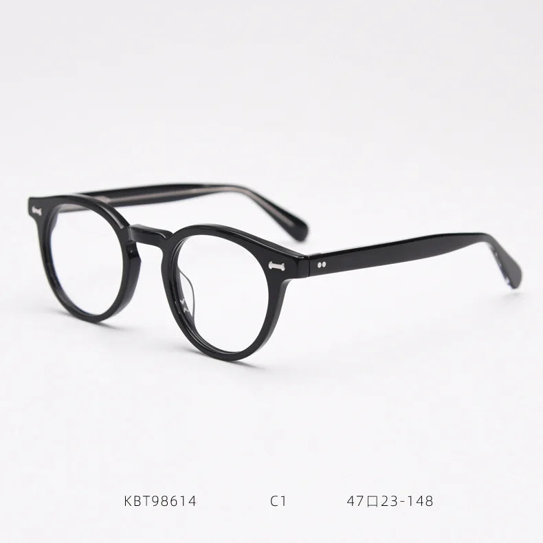 Retro Japanese and Korean Style Personalized Trendy Handmade Acetate Frame Women's Artistic Plain Glasses Men's Myopia Frame