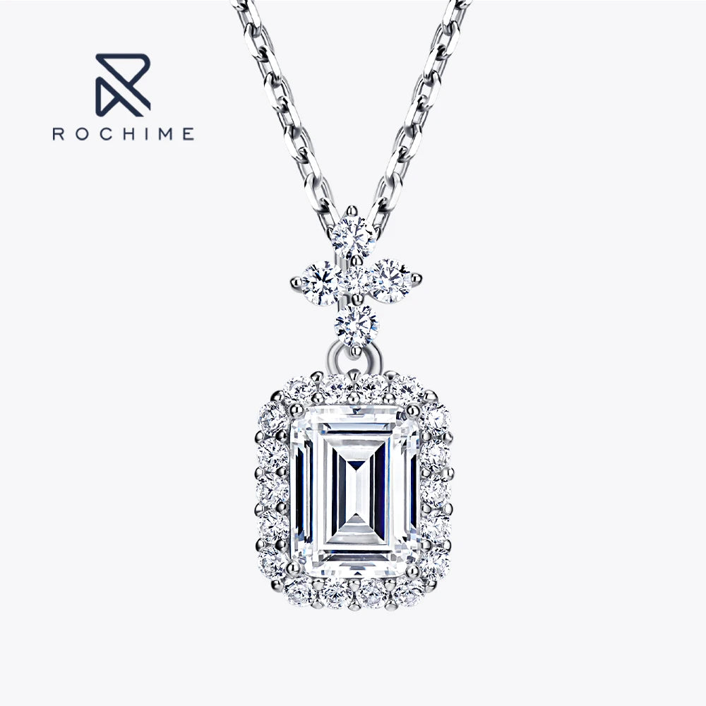 Rochime Fashion Jewelry Perfume Bottle Shaped Pendant Necklace 925  Silver Gold Plated 5a Zircon Jewelry Accessories Women