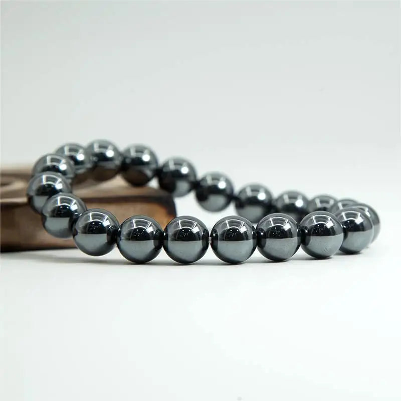 8mm Natural Stone Hematite Beads Bracelet Elastic Yoga Round Beads Crystal Bracelet Bangle Unisex