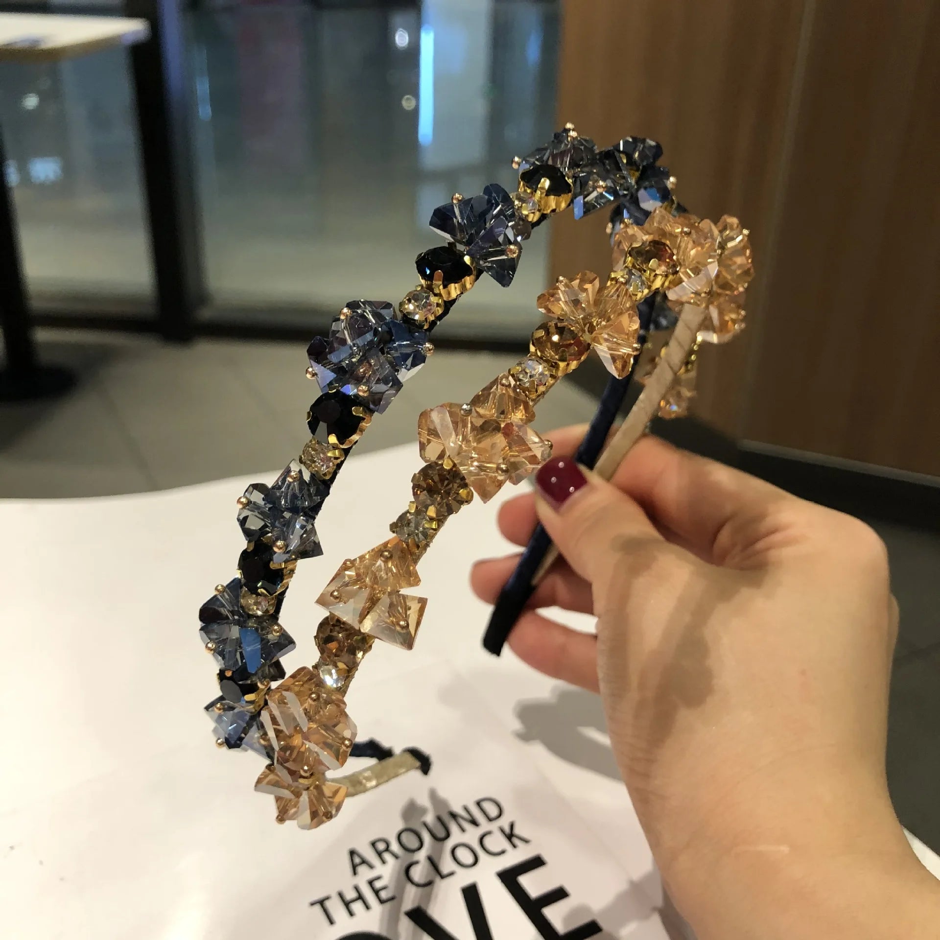 IVANHOE Fashion Jewelry Crystal Rhinestones French Elegant Headbands Banquet Headbands Women's and Girls' Hair Accessories