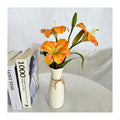 QYY XUANCAO 3 Flower 2 Buds  Long Stem Artificial Stargazer Lily with 3 Tiger Lily Heads for Wedding Party Decor