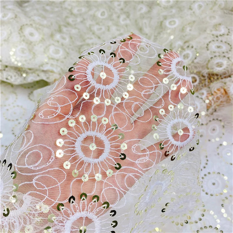 Wholesale Price Guipure Lace Fabric 100 polyester Wedding Lace Fabric Beaded Yards Bridal Lace Fabric