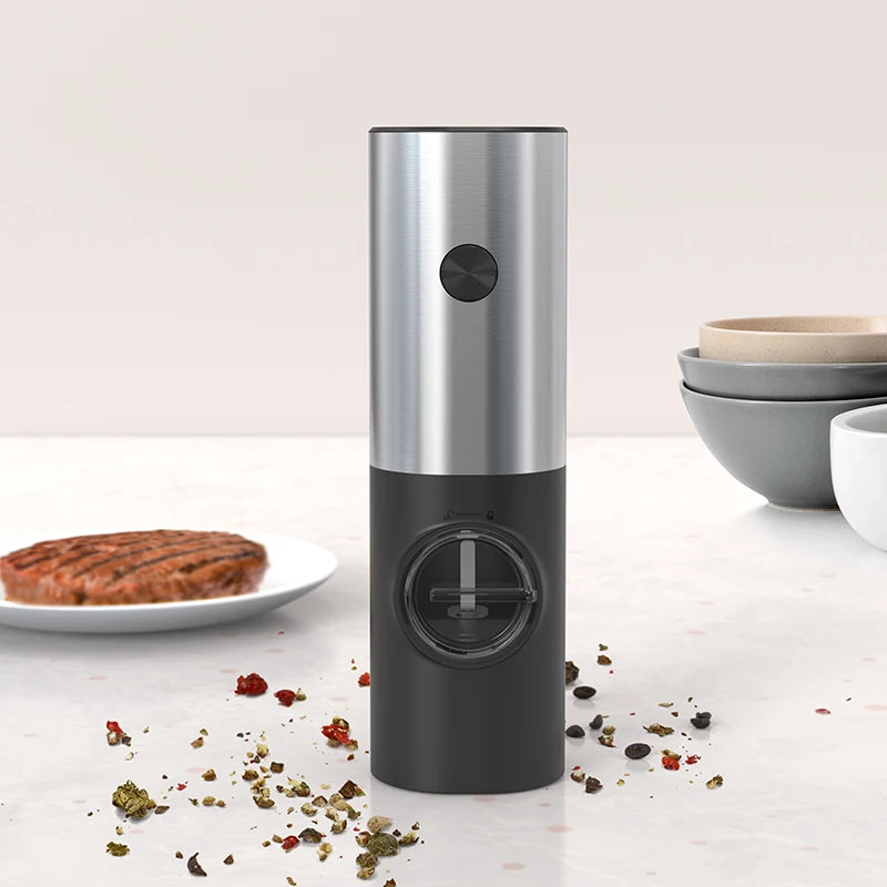 Electric Salt and Pepper Grinder Battery Operated Automatic One Handed  Adjustable Coarseness