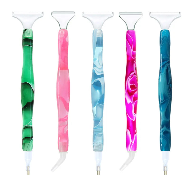 Purple Pink Blue Color Handmade 6 Heads Diamond Painting Point Drill Pen Accessories Resin Diamonds Painting Pens