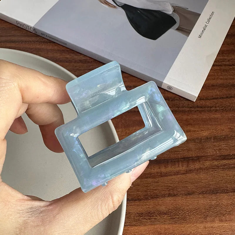Small Rectangular Female Hair Clip 5cm Acetic Acid Back Hairpiece with Simple Temperament Clip Headpiece