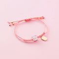 Handmade Colorful Rope Lucky Cat Bracelet for Women Girls Birthday Gifts Charm Tassel Fashion Maneki Neko Couple Bangles