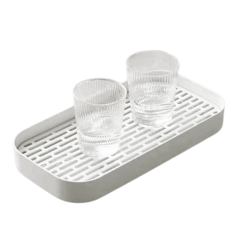 Bathroom Sink Rectangle Deepen Draining Board Living Room Tea Set Serving Tray Drying Rack Plastic Kitchen Drain Tray for Cup