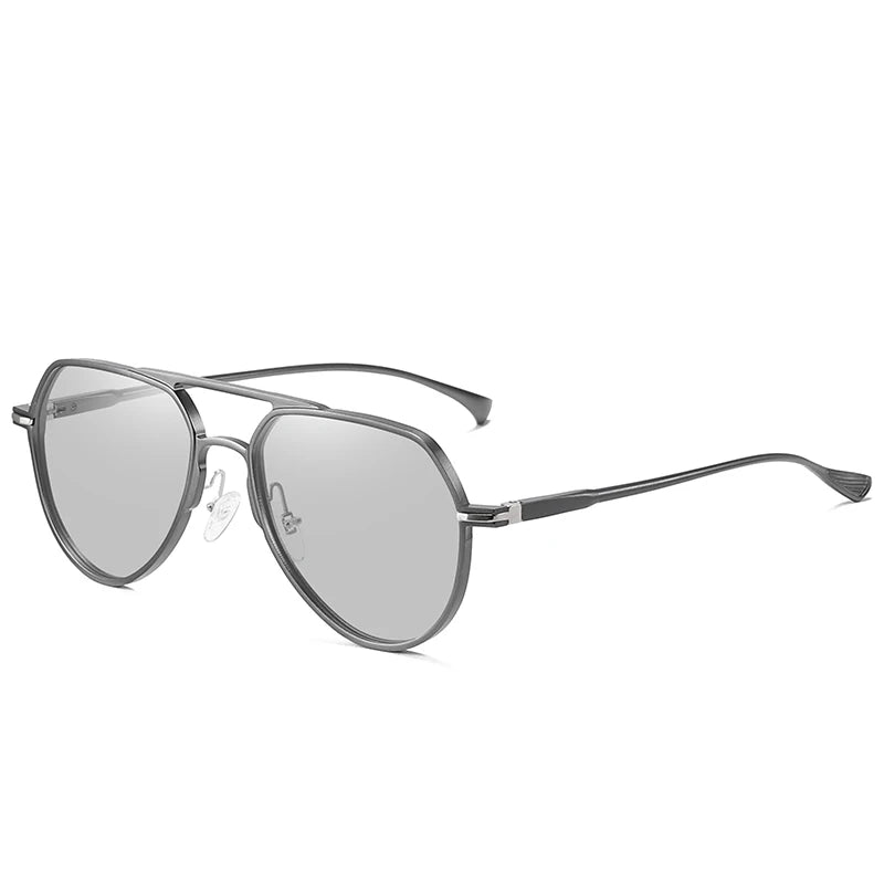 Eyewear Alloy+Aluminum Magnesium Frame TAC Lens Polarized Shades UV400 Anti-Glare Glasses Photochromic Sunglasses A18033