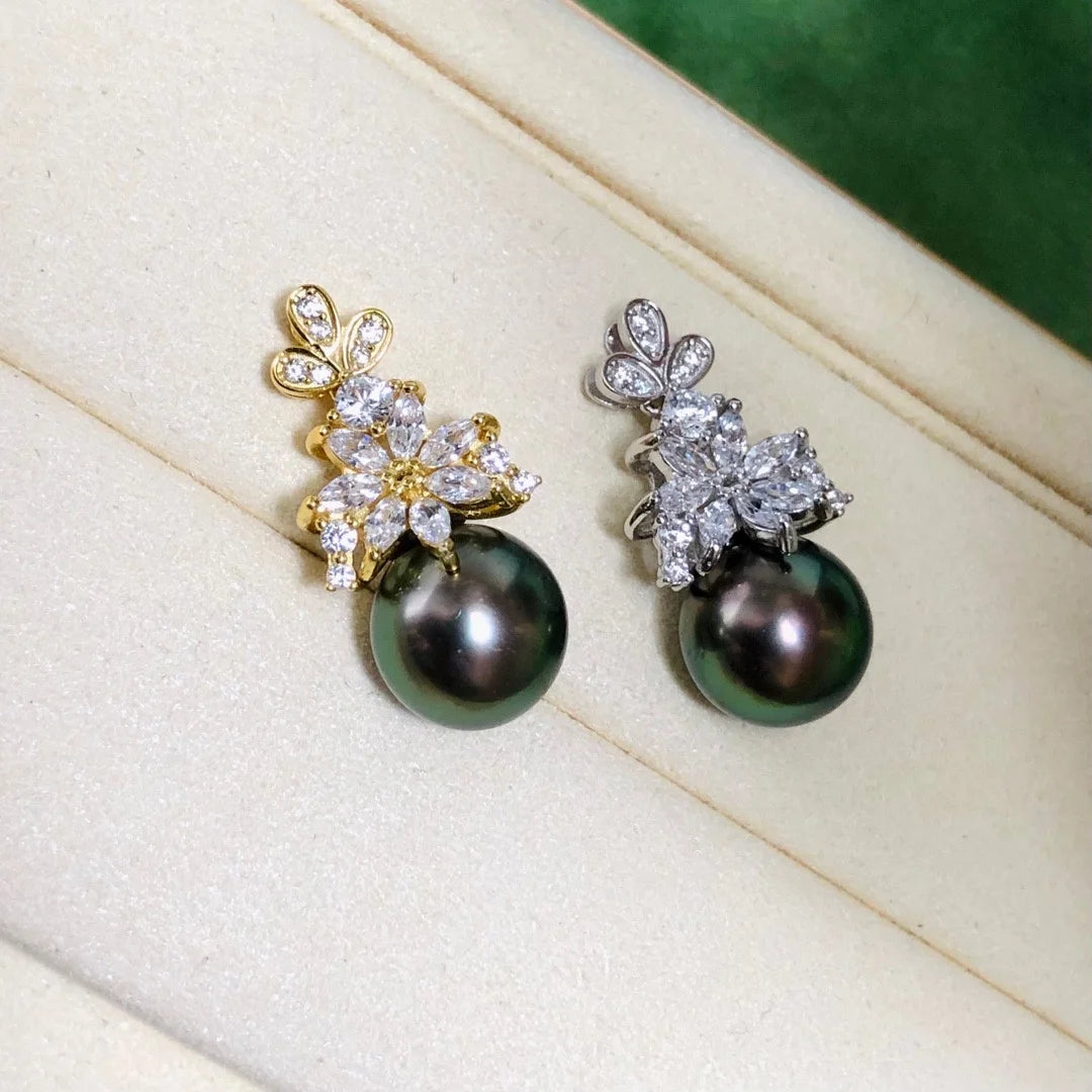 P1478 10-11mm DIY Natural  Freshwater Pearl Charm Pendant Necklace Accessory 925 Sterling Silver Jewelry for Women Without Chain