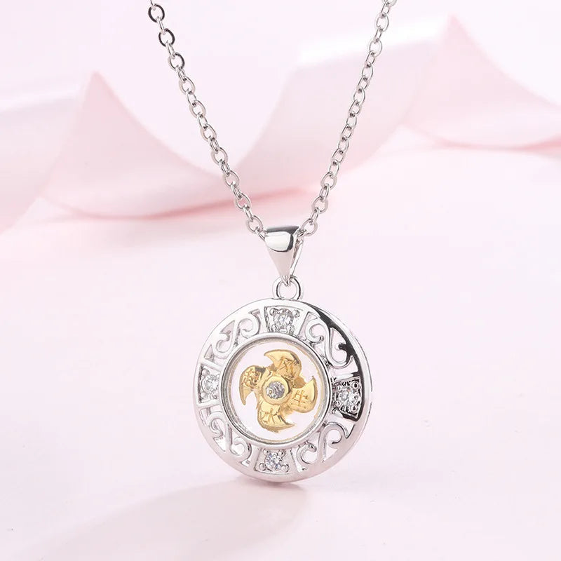 Colorful Zircon Spinning Smart Bracelet Hot Selling Spinner Windmill Pendant Necklace Rings for Women Men Anxiety Gifts