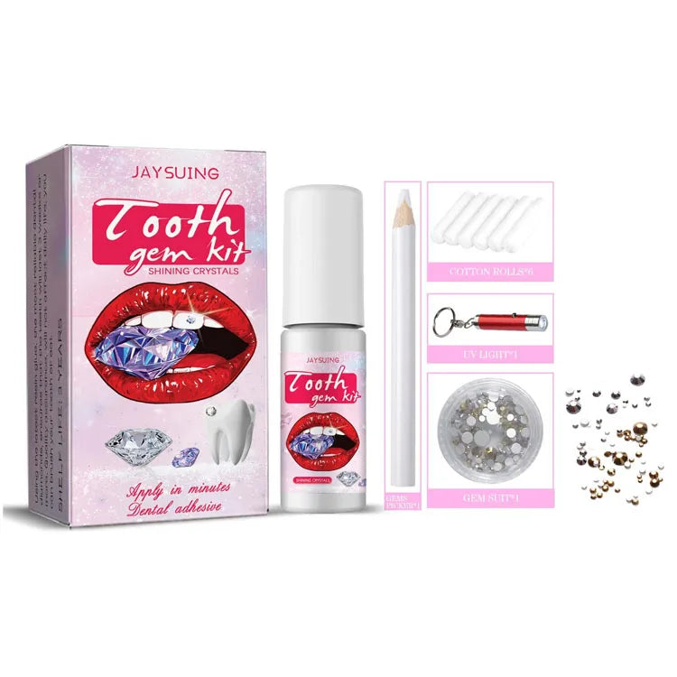 JAYSUING Teeth Gem Kit Tooth Whitening Acrylic Teeth Oral Decoration Teeth Jewelry Gem Kit