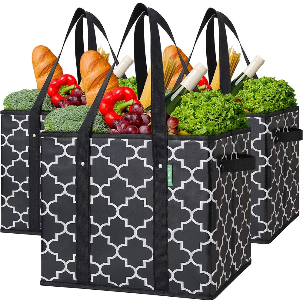 Durable Foldable Non-Woven Tote Reusable Grocery Thermal Shopping Bag Remove Storage Recycled Non-Woven Box Bag