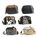 Custom Brand Designer Luxury Messenger Purses Square Bag for Women Cow Checkered Print PU Leather Handbag Shoulder Crossbody Bag