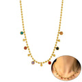 Gold Filled Round Ball Beads Pendant Necklace Waterproof 18k Gold Plated Stainless Steel Beaded Necklaces for Women