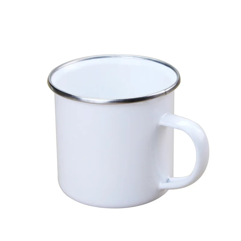Custom Logo Sublimation Small White Speckled Stainless Steel Mini Enamel Mug for Back to School Camping Coffee Tea Cup