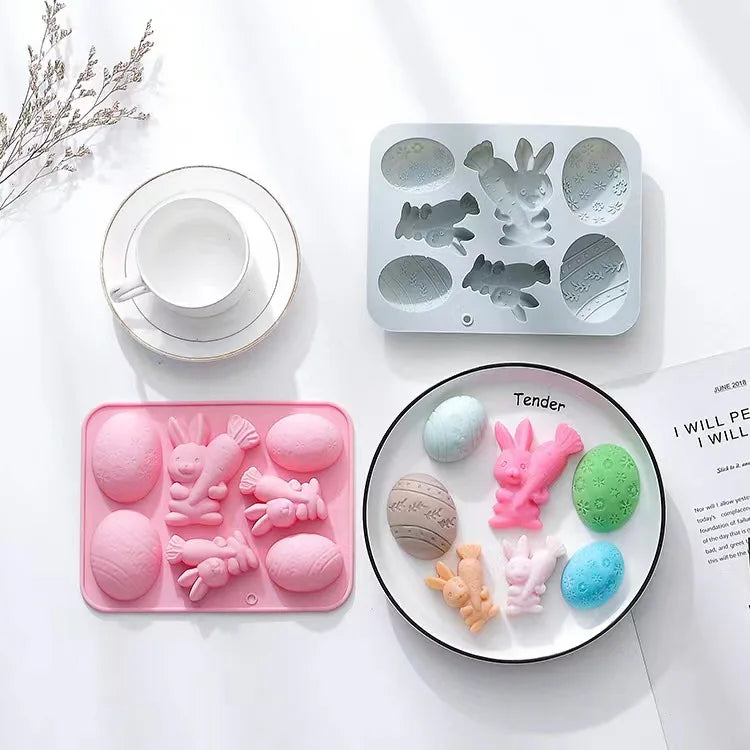 7 Cavity Easter Rabbit Bunny Egg Carrot Silicone Mold Chocolate Cake Mold Decoration Baking Tools