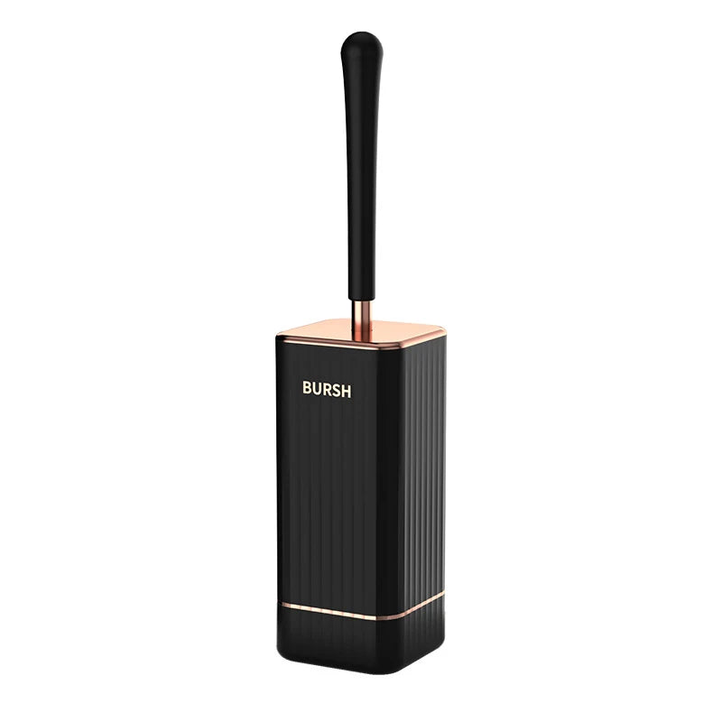 Modern Design New Black Toilet Cleaning Brush with Holder TPR Material and Metal Cup Household Bathroom Cleaner Brush
