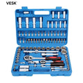 WZAUTO 94pcs Universal Car Repair Spanner Tool Box Ratchet Wrench Socket Sets with Hard Case OEM Customized Support