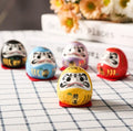 Japanese Bodhidharma Mini Cute Hot Porcelain Little Figurine Gift Ceramic Fortune Lucky Cat Tiny Daruma Dolls for Car 1.5 Inches