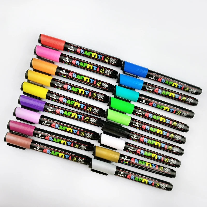 Customized Buyer Free Logo 18 Colours Waterbased Acrylic Paint Pens Set
