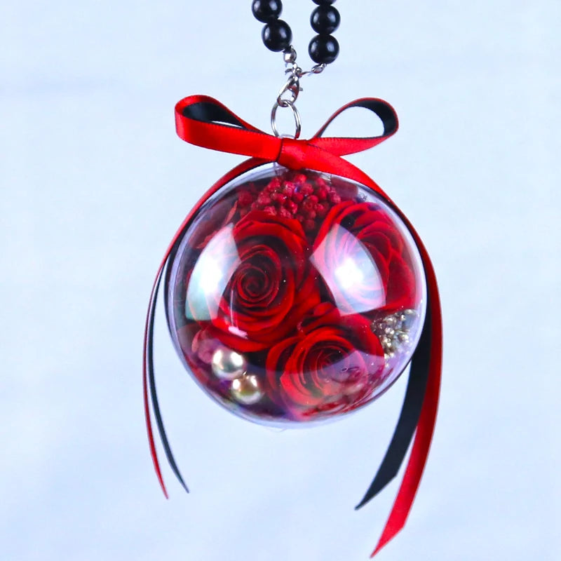 Every Love Wholesale Preserved Roses Acrylic Box Keychain for Valentines Gifts