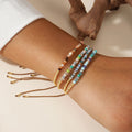 Go2boho Natural Stone Beaded Bracelet Adjustable Bracelet Stackable Boho Jewelry Handmade Bracelet for Women