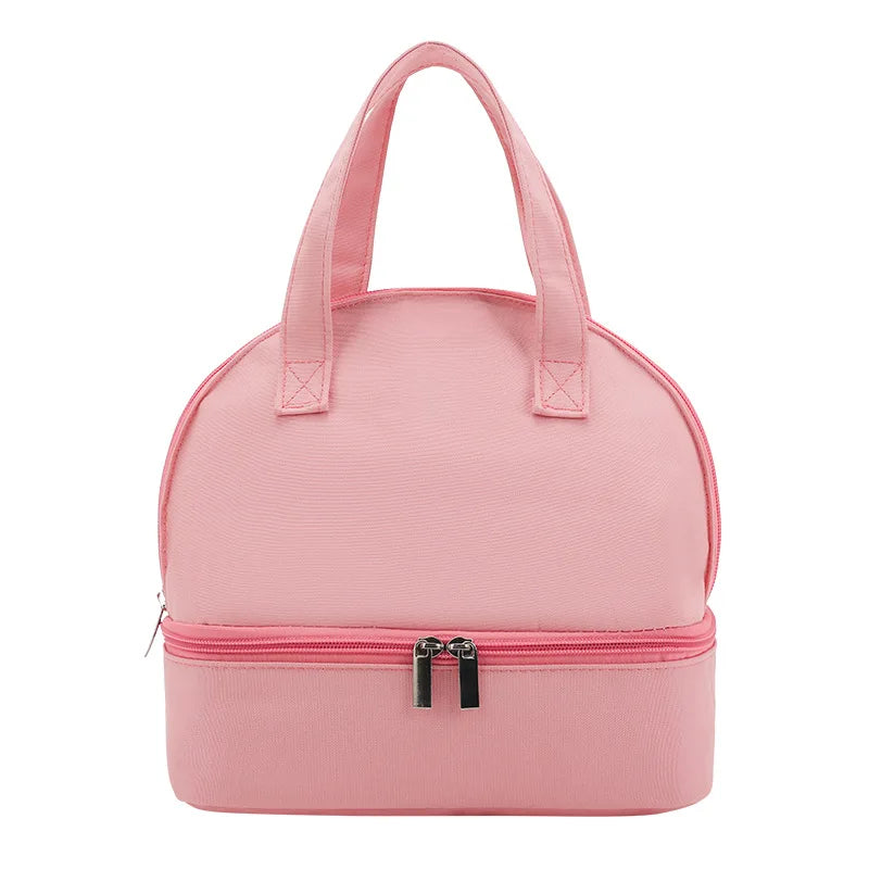 Custom Portable Double-Layer Cooler Bags Aluminum Foil Thickened Thermal Bag Lunch Box Mummy Bag