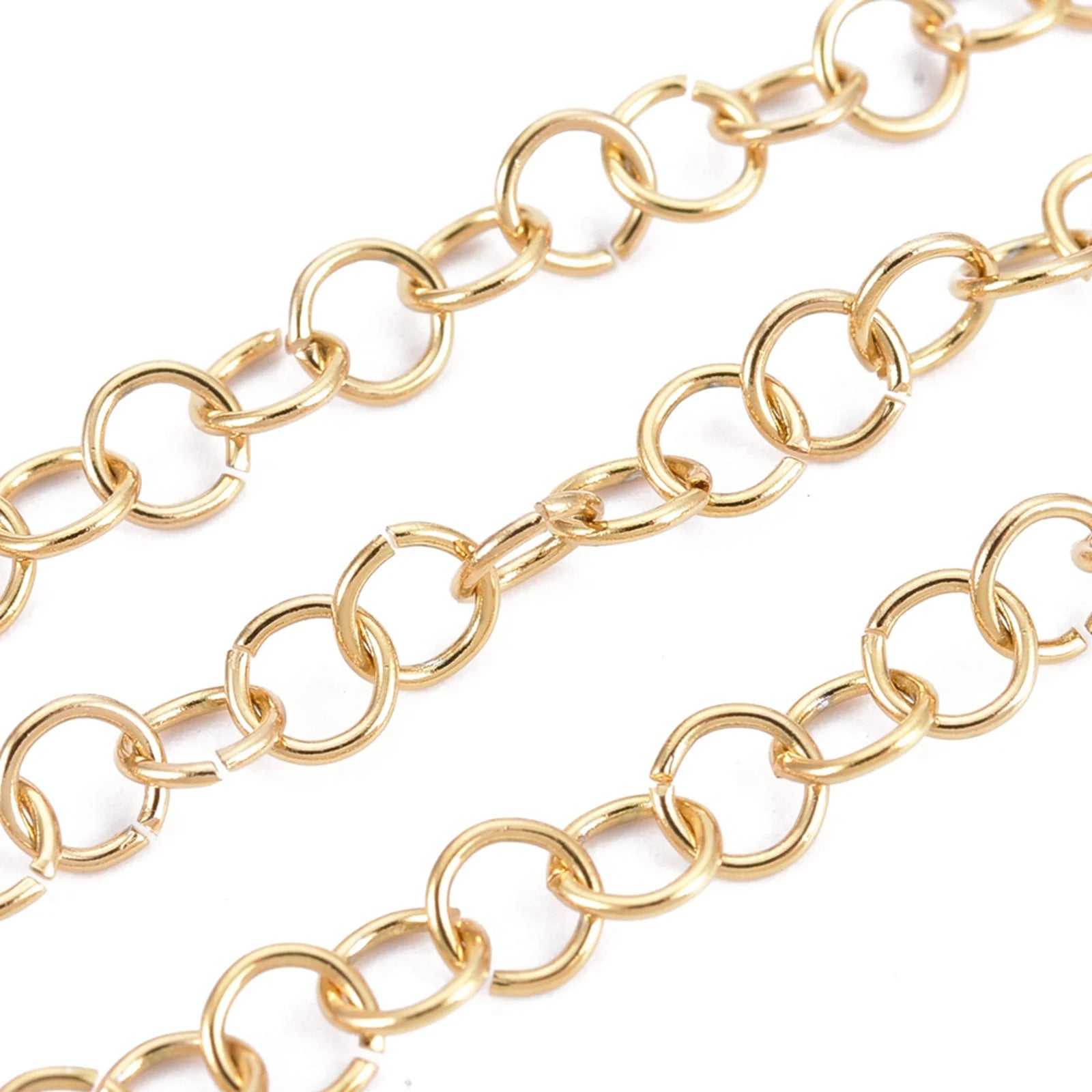 Pandahall 4mm 304 Stainless Steel Spool Rolo Belcher Chains Jewelry Findings & Components