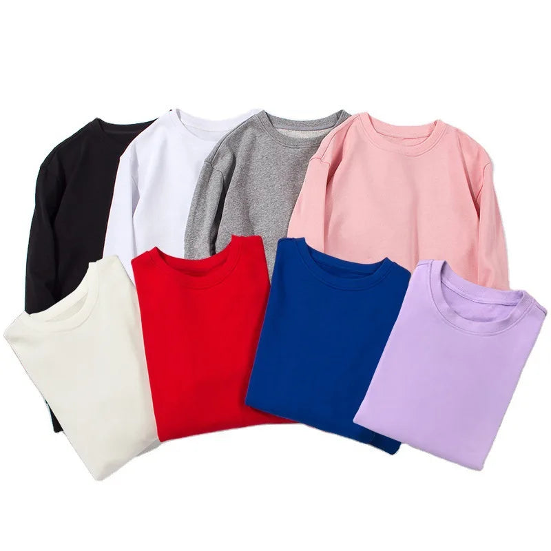 OEM Clothing Manufacturers Custom 250gsm Winter Printed Crewneck Sweatshirt Crew Neck Terry Fabric Unisex Plus Size Hoodies