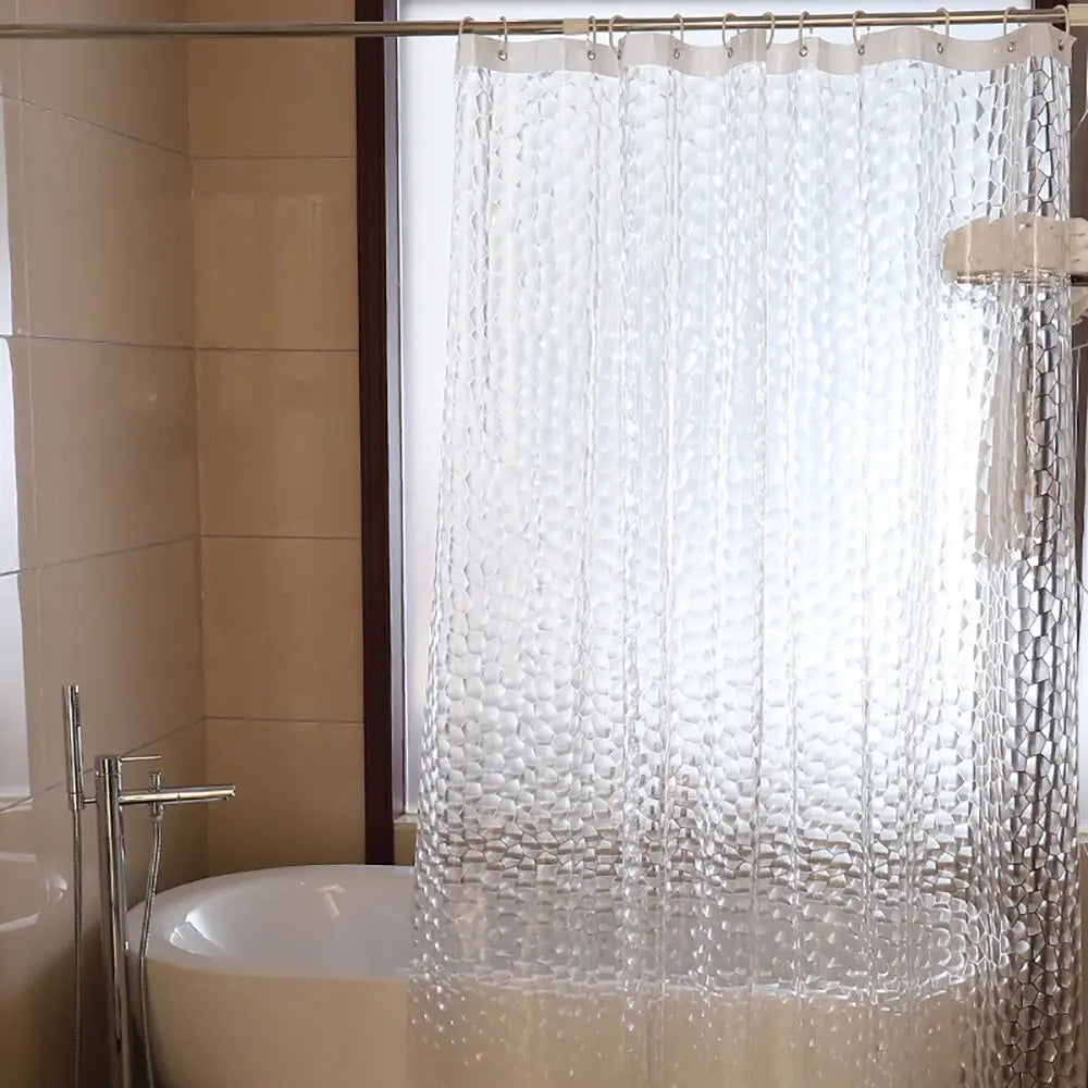 Factory Price Shower Curtain Liner 2x1.8m Bath Curtain Factory Supply Thicken 3D Waterproof Water Cube Shower Curtain