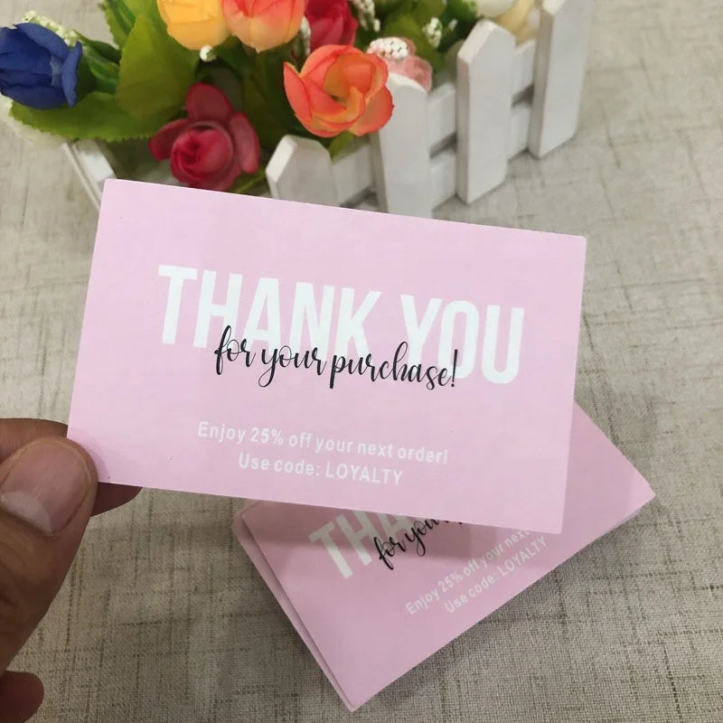 Wholesale Cheap Custom Printed Recycled Paper Postcard Product Purchase Thank You Small Business Card Card for Packaging