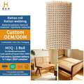 Factory Direct Sale Wicker Weave Cane Customized Natural Raw Rattan Roll Material Cane Webbing with Free Sample