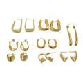 Dongguan Factory Fashion Design 18K Gold Plated Jewelry Brass Hoop Earrings Stud Earrings for Women