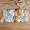Custom Women Girls Fuzzy Fluffy Socks Winter Warm Christmas Indoors Slipper Socks Spots Striped  Home Sleeping Socks