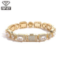 Top Icy Iced Out Big Diamond Fashion Jewelry Bracelets Brass 18K Gold Plated 3A CZ Shiny Bangle Bracelets Women Men