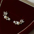 Newest Jewelry Design Minimalist Gold Plating Cute Pearl Stud Earrings