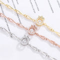 Luxury 925 Sterling Silver Crown Design Dazzling Zircon Rhodium Plated Women's Bracelet Jewelry Wholesale