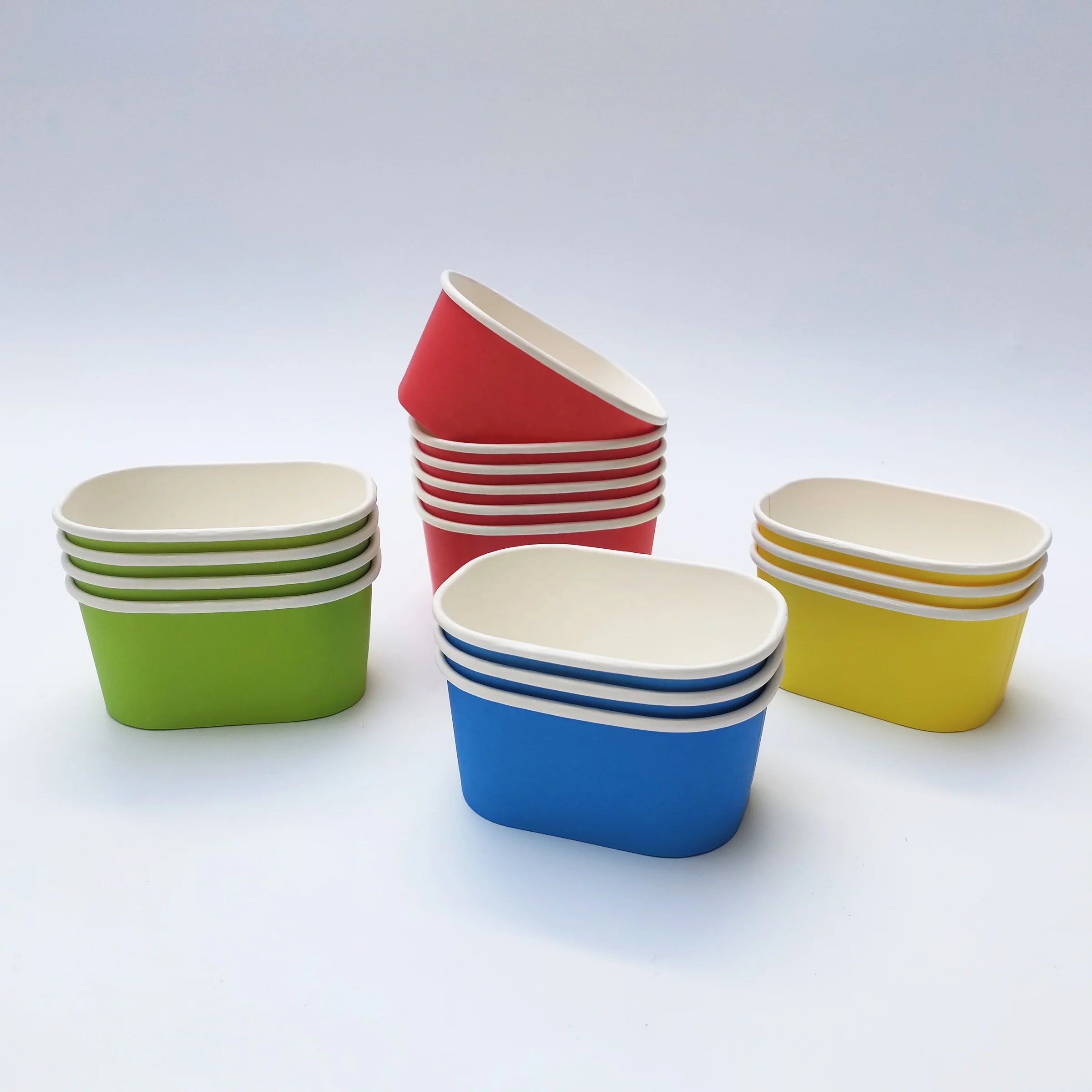 Green Peak Disposable 5 oz Rectangular and Square Ice Cream Containers for Cookie Salad Milk Use