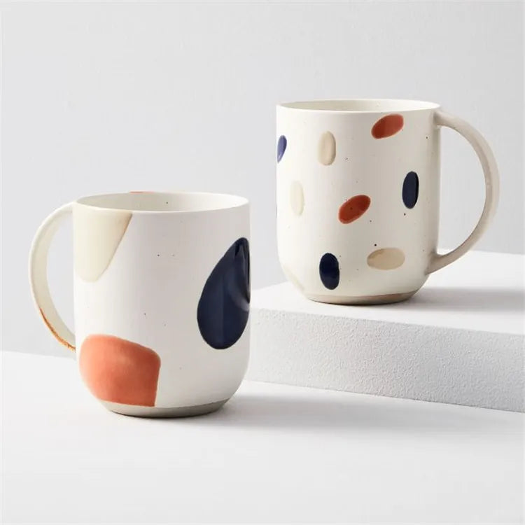 Wholesale Modern Style Handgrip Drinkware Simple Shape Cheap Wholesale Coffee Cup Ceramic Mugs