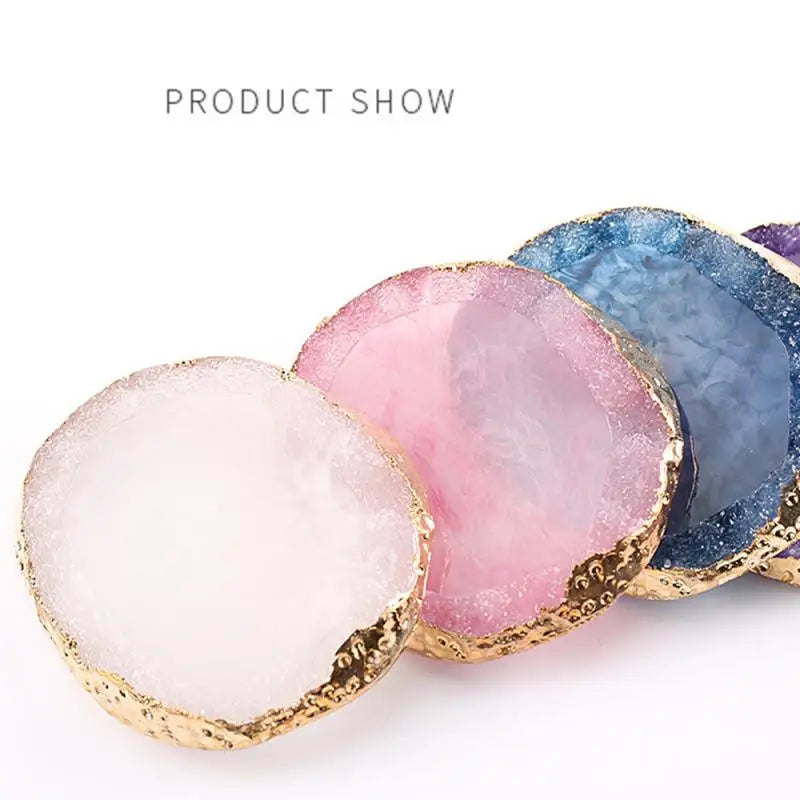 Tamax NAT004 Natural Resin Agate DIY Nail Color Mixing Palette for Commercial & Home Use