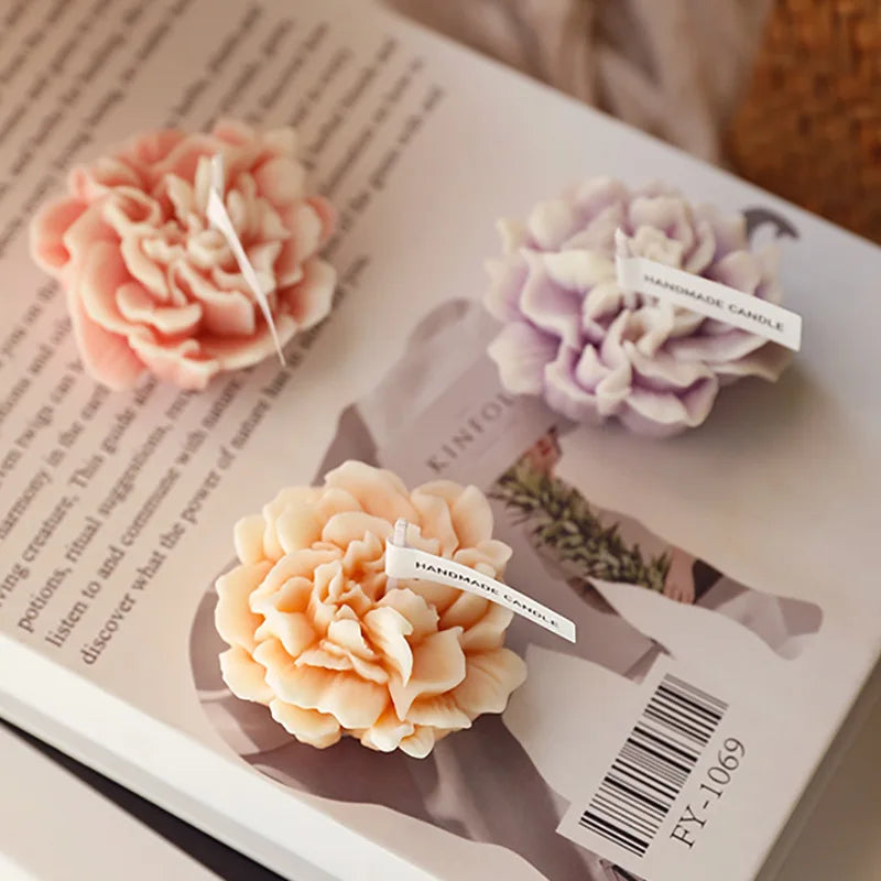Factory Direct Sales Carnation Pattern Soy Wax Beeswax Aromatherapy Candles Handmade Flower Candle for Valentine's Day Girl Gift